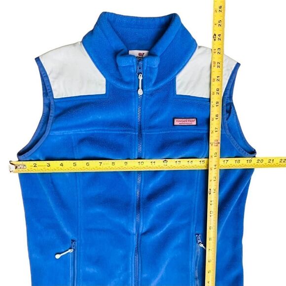 Vineyard Vines Vest Women's Fleece Zip Up Jacket Blue Sz M - Picture 8 of 10